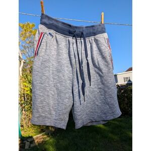 Lacoste Sleepwear Mens‎ Lounge Shorts Heather Gray Red White Trim Drawstring